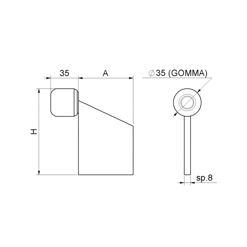 Course butée Weld portail coulissant Combiarialdo