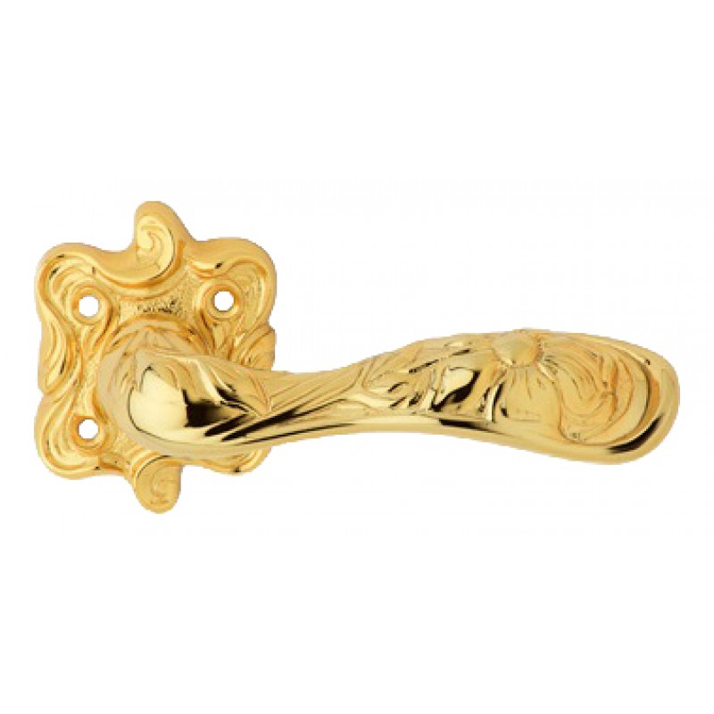 Plated Gold Arte Poignée de Porte sur Rosette Linea Calì Vintage