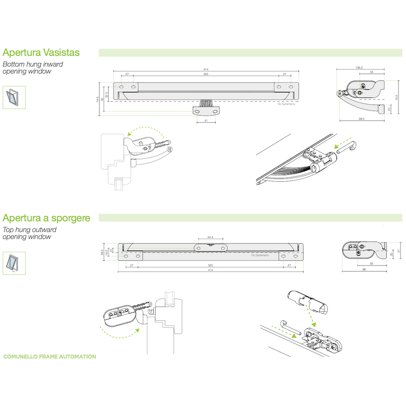 Chaîne Actionneur Smart 230V 50 Hz Comunello Mowin Noir Gris ou Blanc