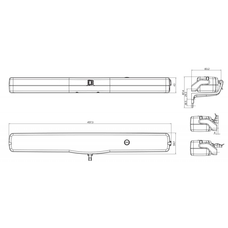 Chaîne actionneur métallique Kato305 / RWA Syncro Nekos 24V 300N de 500mm de course jusqu'à
