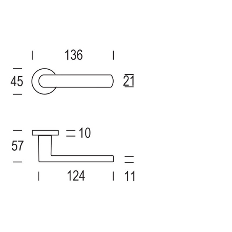 Aura Reguitti Poignée de Porte sur Rosace Ronde en Zama