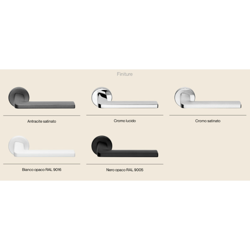 Axis Zincral Linea Calì Poignée de Porte avec Rosace Ronde