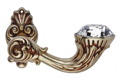 Brillant Diamond Or Française Poignée de Porte sur Rosette Linea Calì Vintage