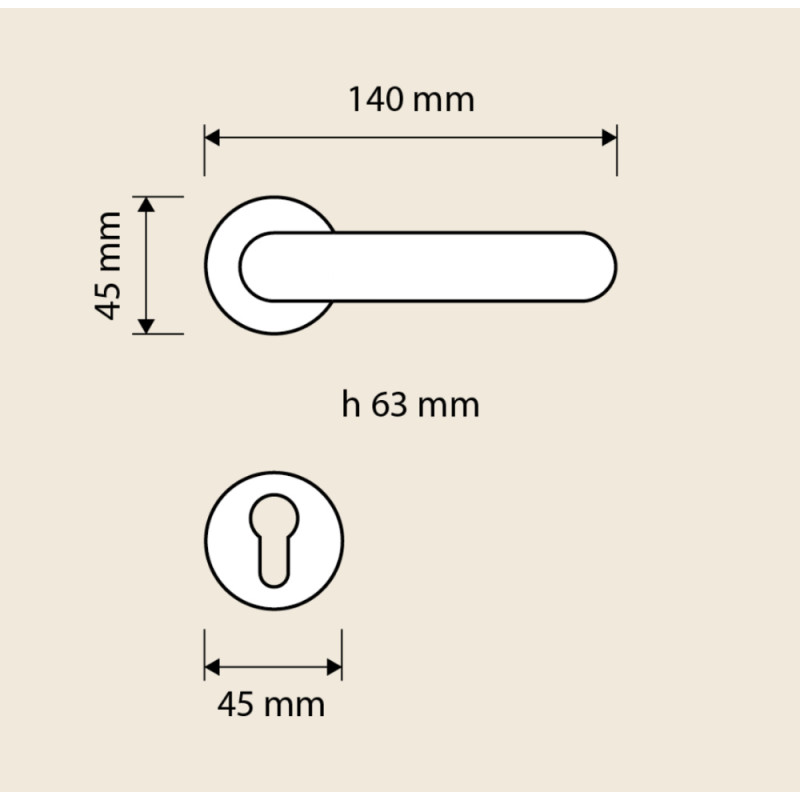 Brixia Linea Calì Poignée Classique en Laiton pour Portes Intérieures