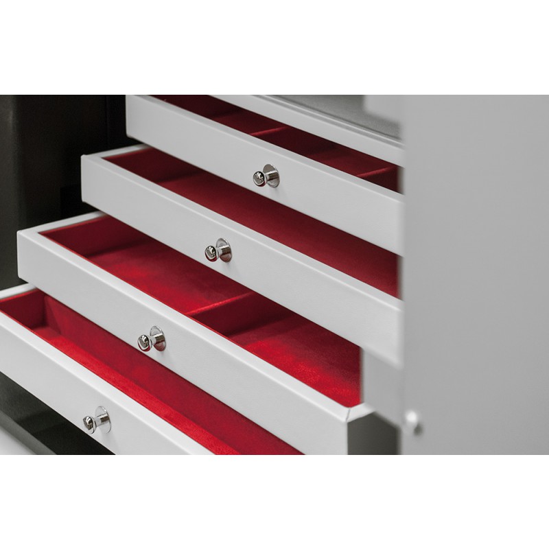 Brixia Un coffre-fort noir blanc avec mobilier Bordogna et serrure électronique