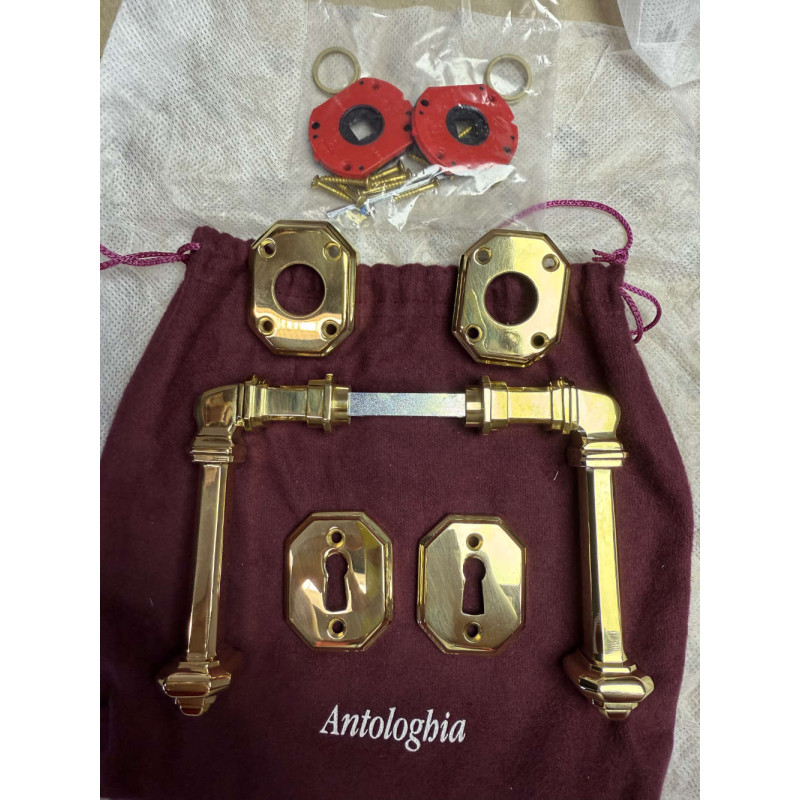 Busiri Antologhia Poignée Laiton Naturel pour Porte Maison Élégante