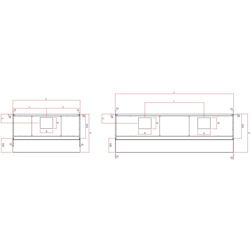 Hotte Murale en Acier Inoxydable Sans Moteur Ventilateur