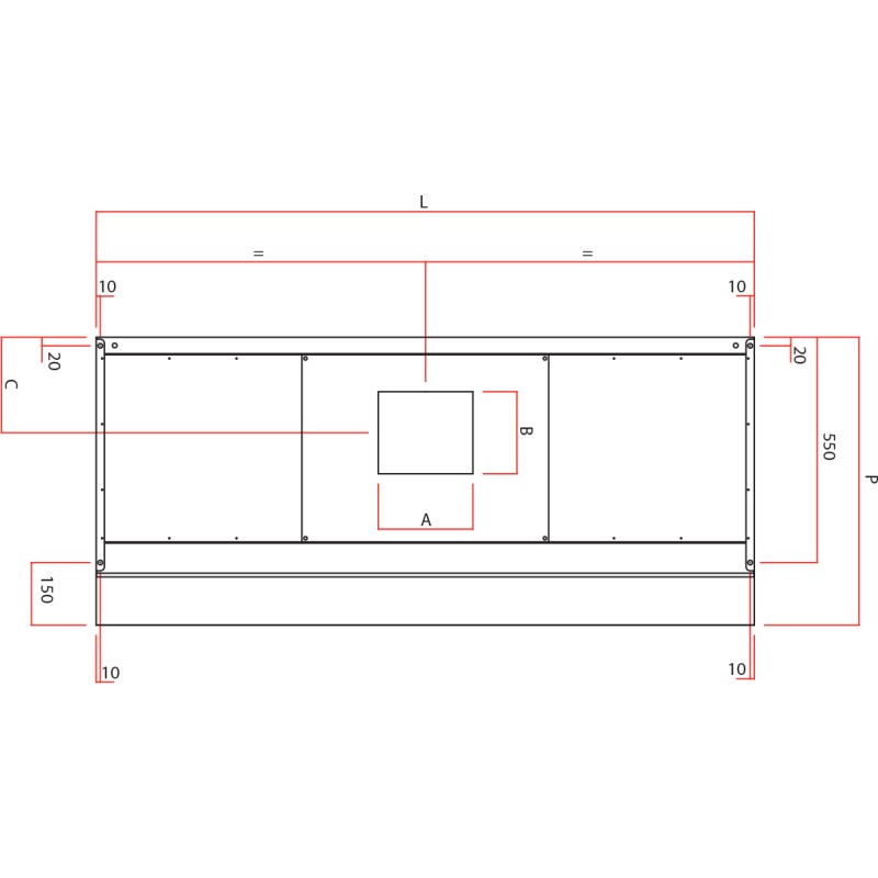 Hotte Aspirante Murale en Acier Inox avec Moteur Ventilateur