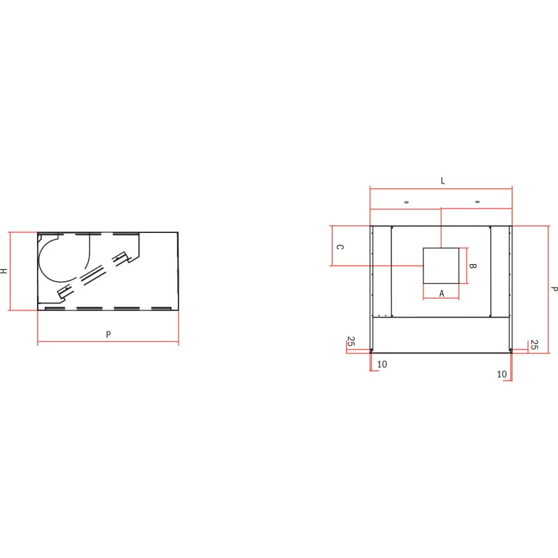 Hotte Murale Cubique avec Moteur 90 cm ou 110 cm