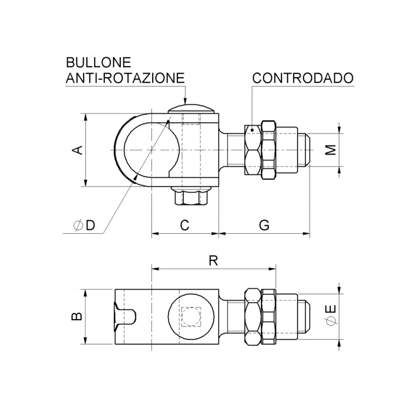 Penture réglable avec porte douille Balançoire Combiarialdo