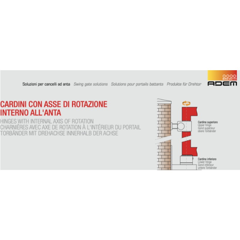 Gonds Inférieurs Réglables à Visser pour Portails Battants