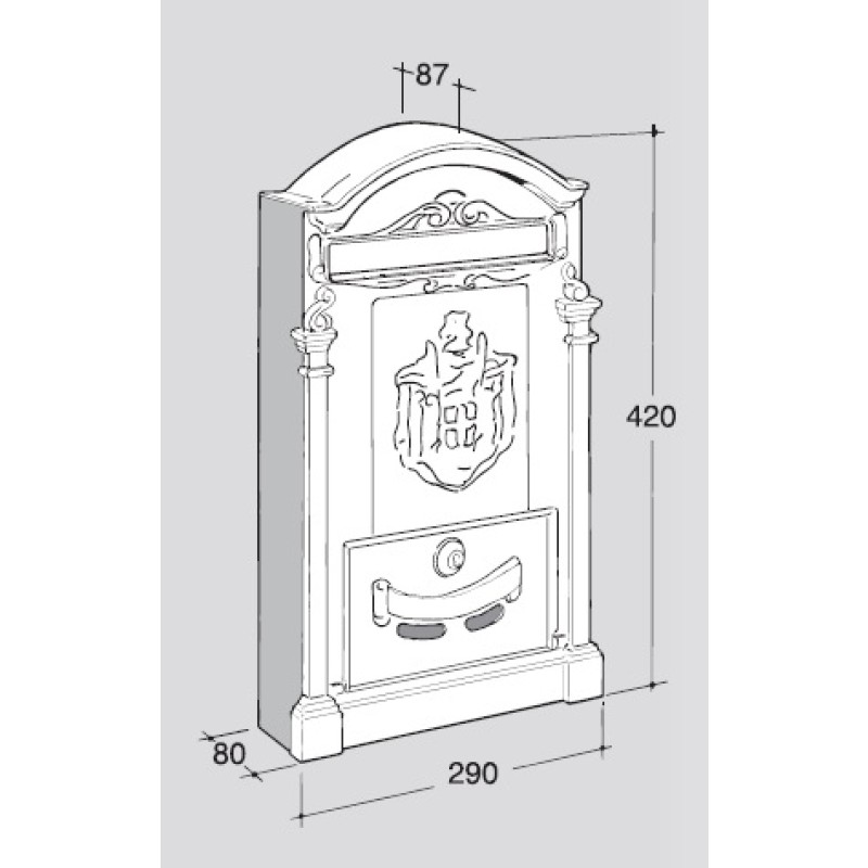 Plaque Pour Boîtes Aux Lettres Noire Avec Dessin