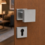 Arieni 909 Paire de Boutons de Porte Carrés 55x55 mm Décentrés