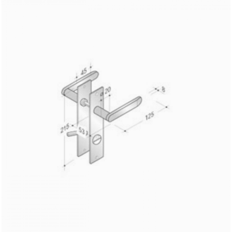de poignées de plaque paire PBA 2020/2001 acier inoxydable AISI 316L