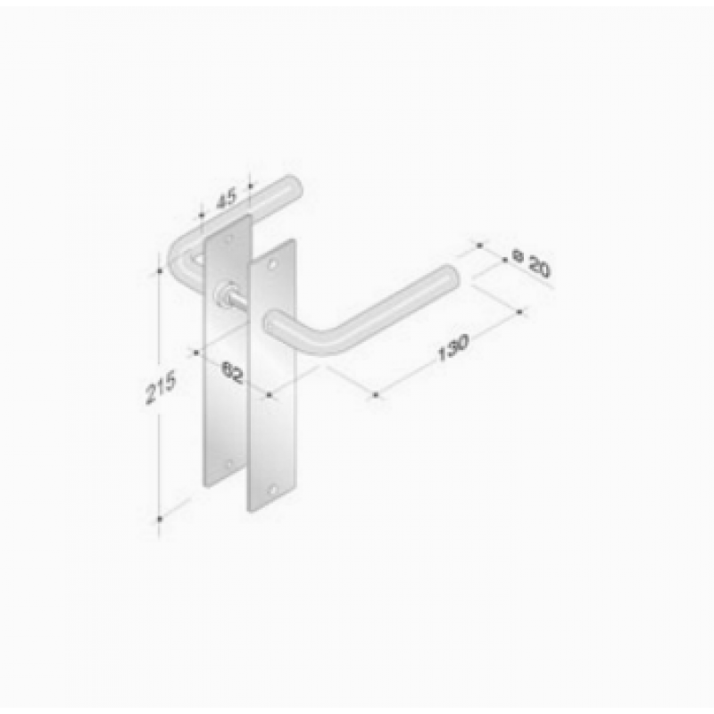 de poignées de plaque paire PBA 2027/2001 acier inoxydable AISI 316L