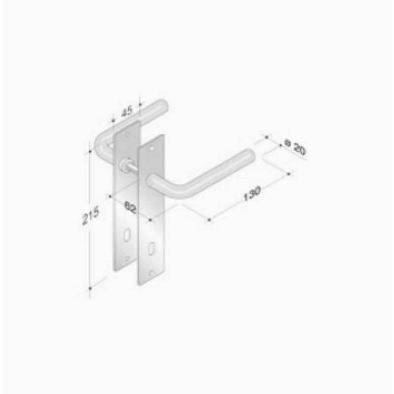 de poignées de plaque paire PBA 2027/2001 acier inoxydable AISI 316L