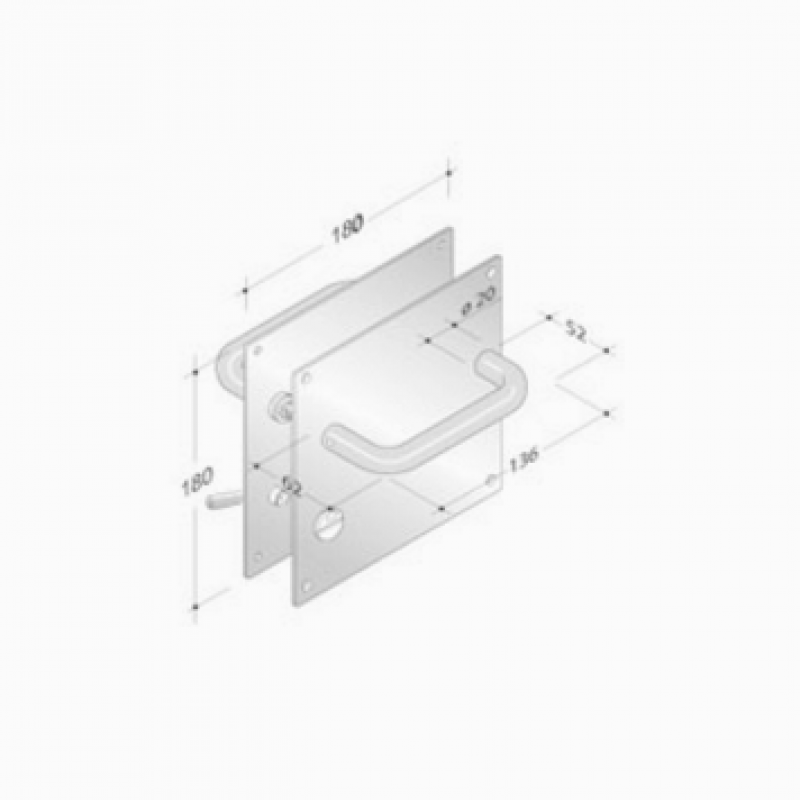 de poignées de plaque paire PBA 2027/2001 acier inoxydable AISI 316L