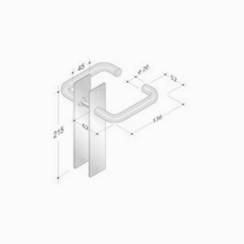 de poignées de plaque paire PBA 2027/2001 acier inoxydable AISI 316L