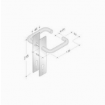 de poignées de plaque paire PBA 2027/2001 acier inoxydable AISI 316L