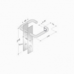 de poignées de plaque paire PBA 2027/2001 acier inoxydable AISI 316L