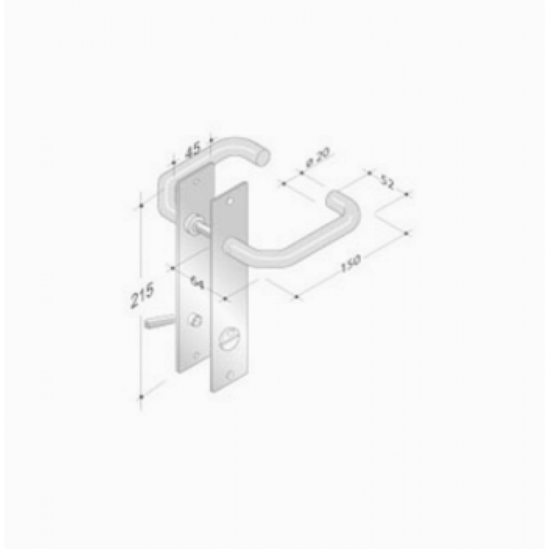 de poignées de plaque paire PBA 2027/2001 acier inoxydable AISI 316L
