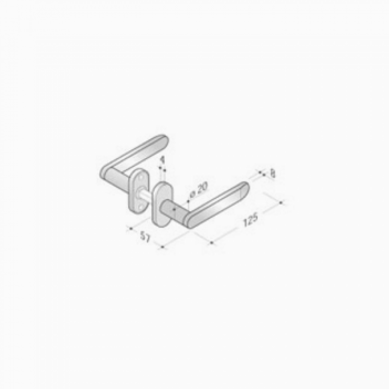 Couple poignées en acier inoxydable AISI 316L 2020T PBA