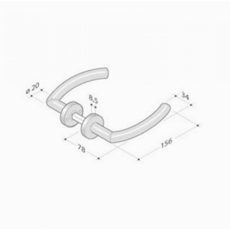 Couple poignées en acier inoxydable AISI 316L 2027T PBA