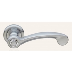 Cosmic Chrome Satiné Poignée de Porte sur Rosette Linea Calì Crystal