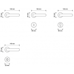 Cosmic Chrome Satiné Poignée de Porte sur Rosette Linea Calì Crystal