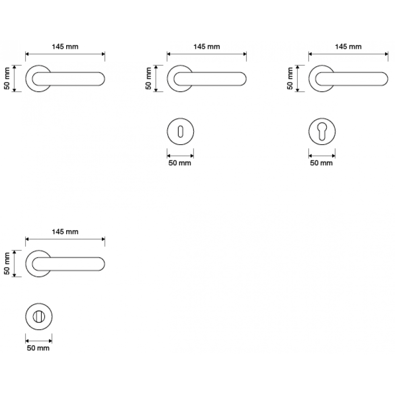 Cosmic Chrome Satiné Poignée de Porte sur Rosette Linea Calì Crystal