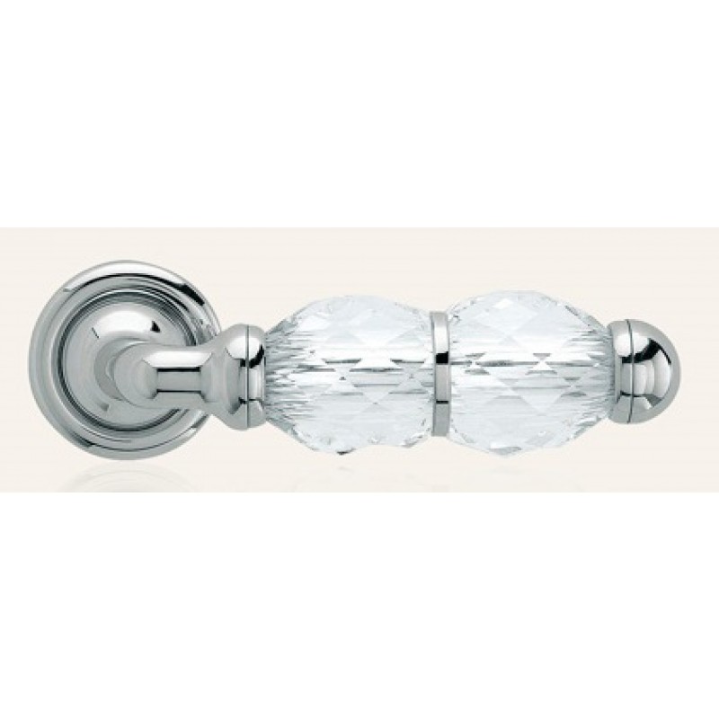 Crystal Chrome Poli Poignée de Porte sur Rosette Linea Calì Crystal