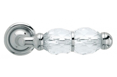 Crystal Chrome Poli Poignée de Porte sur Rosette Linea Calì Crystal