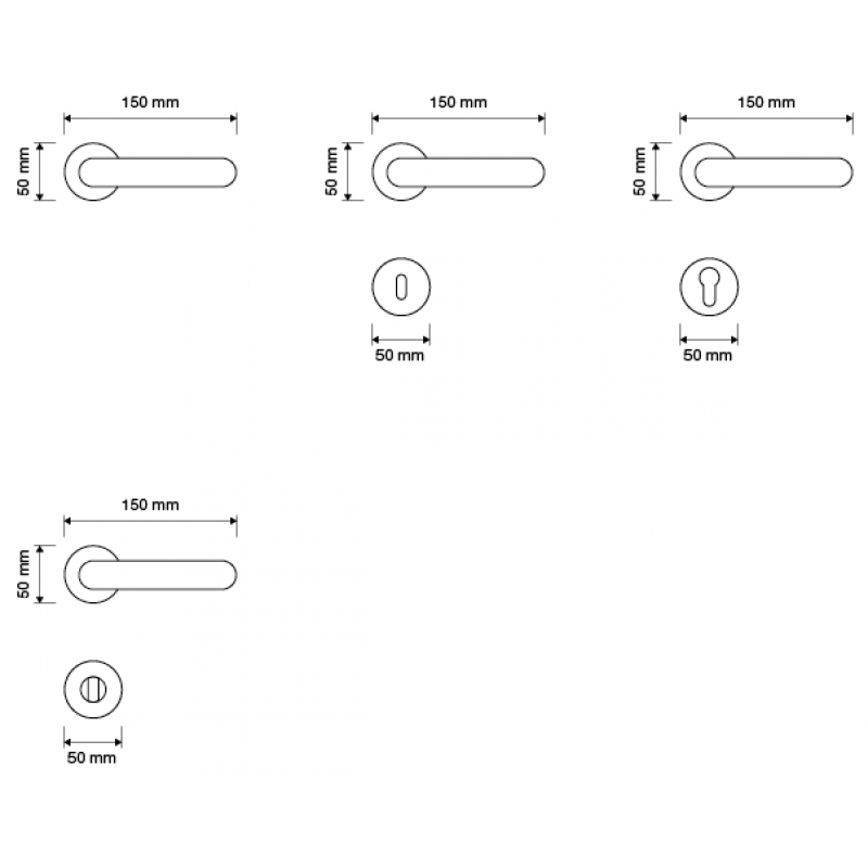 Crystal Chrome Poli Poignée de Porte sur Rosette Linea Calì Crystal