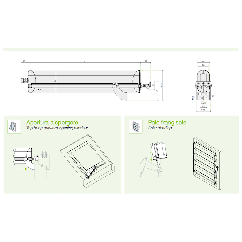 Double Actionneur Raywin R60 2W-Net 230V Stem L=1250<2500 Comunello Mowin