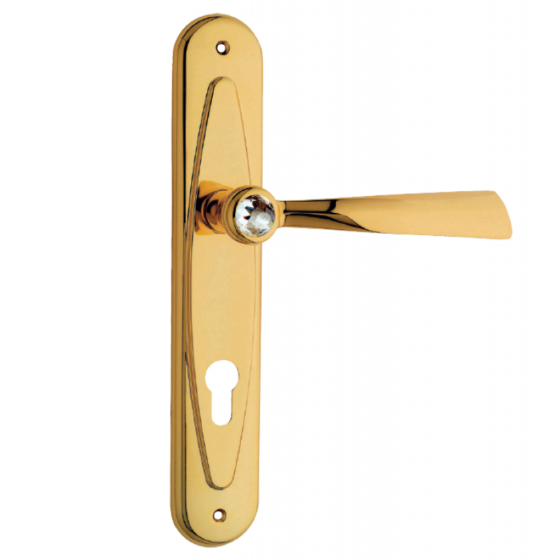 Elika Crystal Poignée sur la Plaque pour Porte Linea Calì Crystal