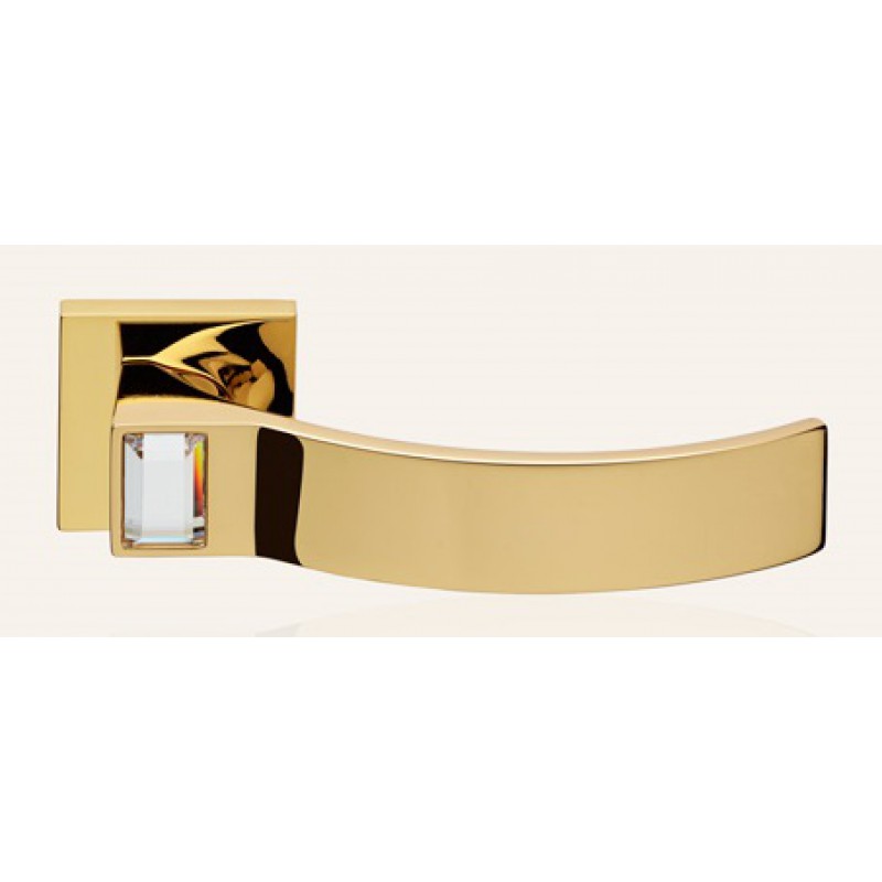 Elios Crystal Plaqué Or Poignée de Porte sur Rosette Linea Calì Crystal