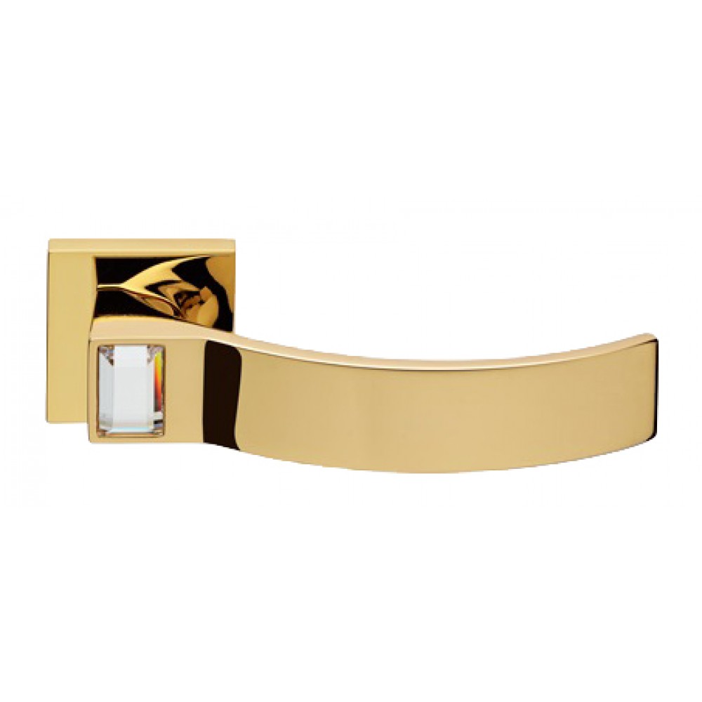 Elios Crystal Plaqué Or Poignée de Porte sur Rosette Linea Calì Crystal