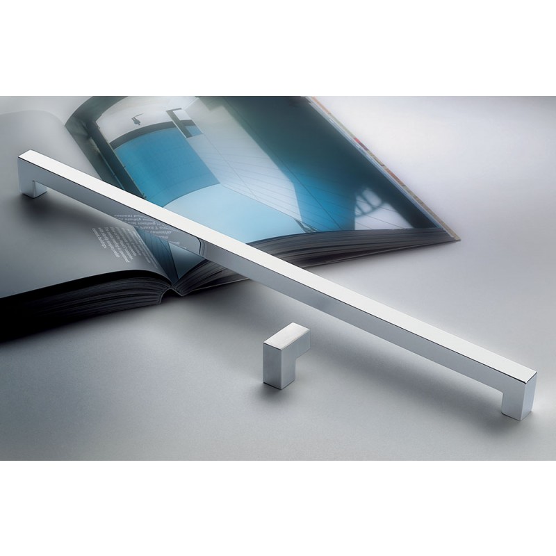 Karina Chrome + Poignée De Porte En Laiton Poli Rosace Double Ligne De Finition Créatrice Calì