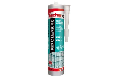 Fischer KD CLEAR 40 Mastic Adhésif Cristallin pour Verre