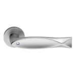 Fish Crystal Chrome Satiné Poignée de Porte sur Rosette Linea Calì Crystal