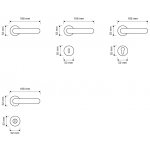 Fish Crystal Chrome Satiné Poignée de Porte sur Rosette Linea Calì Crystal