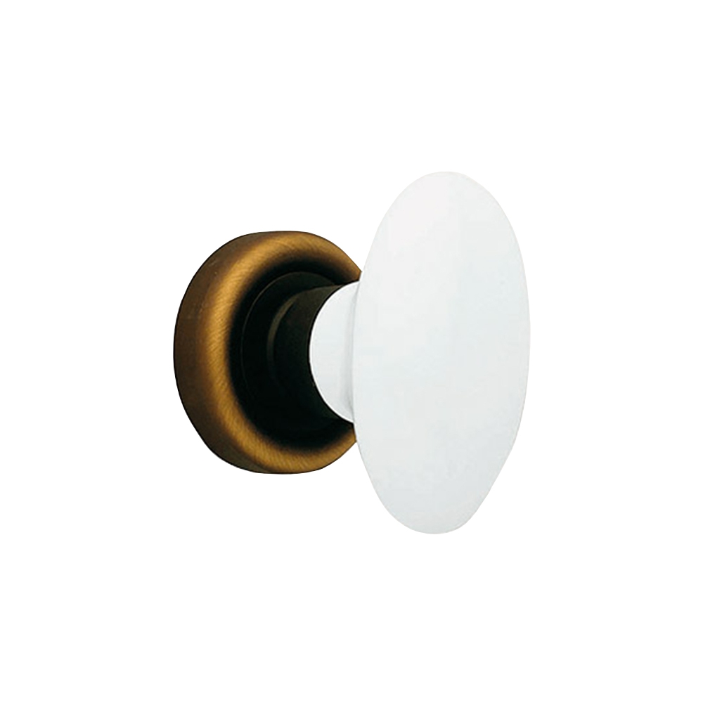 Flavia 685 RO 102 BM Bouton de porte pour Calì Line Bronze mat avec poignée en porcelaine blanche