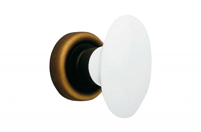 Flavia 685 RO 102 BM Bouton de porte pour Calì Line Bronze mat avec poignée en porcelaine blanche