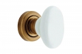 Linea Calì Flavia Bouton en Laiton Bronzé avec Poignée en Porcelaine