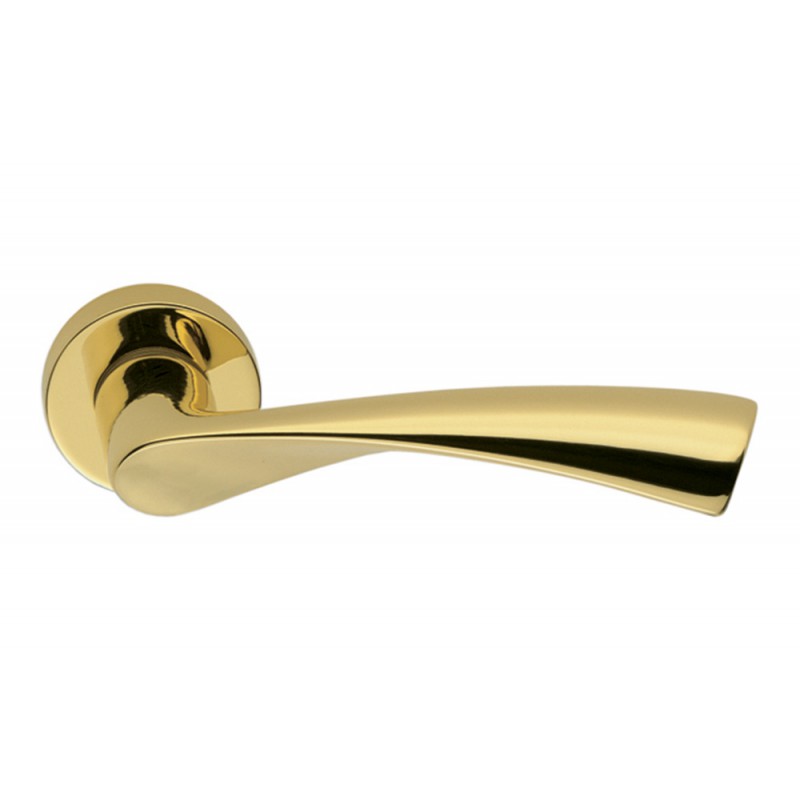 Poignée Alba en chrome poli et satiné pour porte, design Rosette Fabriqué en Italie, Colombo Design