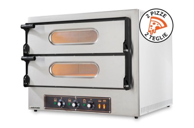 Four à Pizza Électrique Double Kube 2 Acier Inoxydable Qualité Italienne