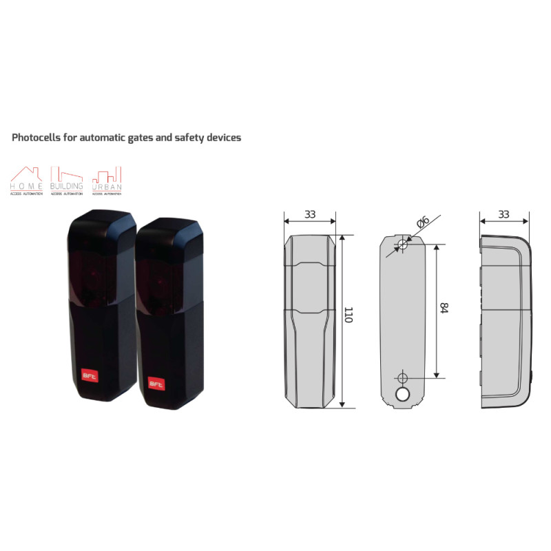 Photocellules pour Portails BFT COMPACTA A20-180 2601411