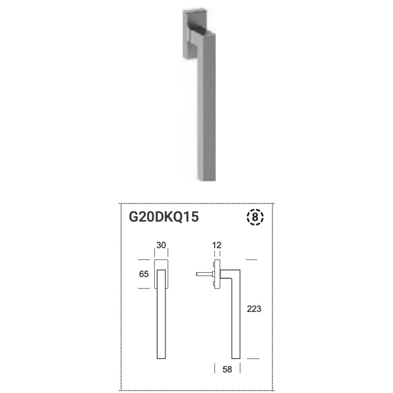 Genève 200 Reguitti Inox Poignée de Fenêtre DK Acier AISI 316L