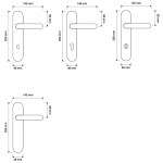 Idea Poignée sur la Plaque pour Porte Linea Calì Crystal