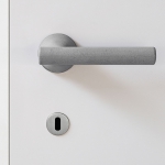 Poignée Alba en chrome poli et satiné pour porte, design Rosette Fabriqué en Italie, Colombo Design